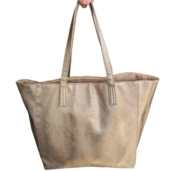 Vince Camuto Rose Gold Animal Print Tote Bag Shimmer - Picture 3 of 8